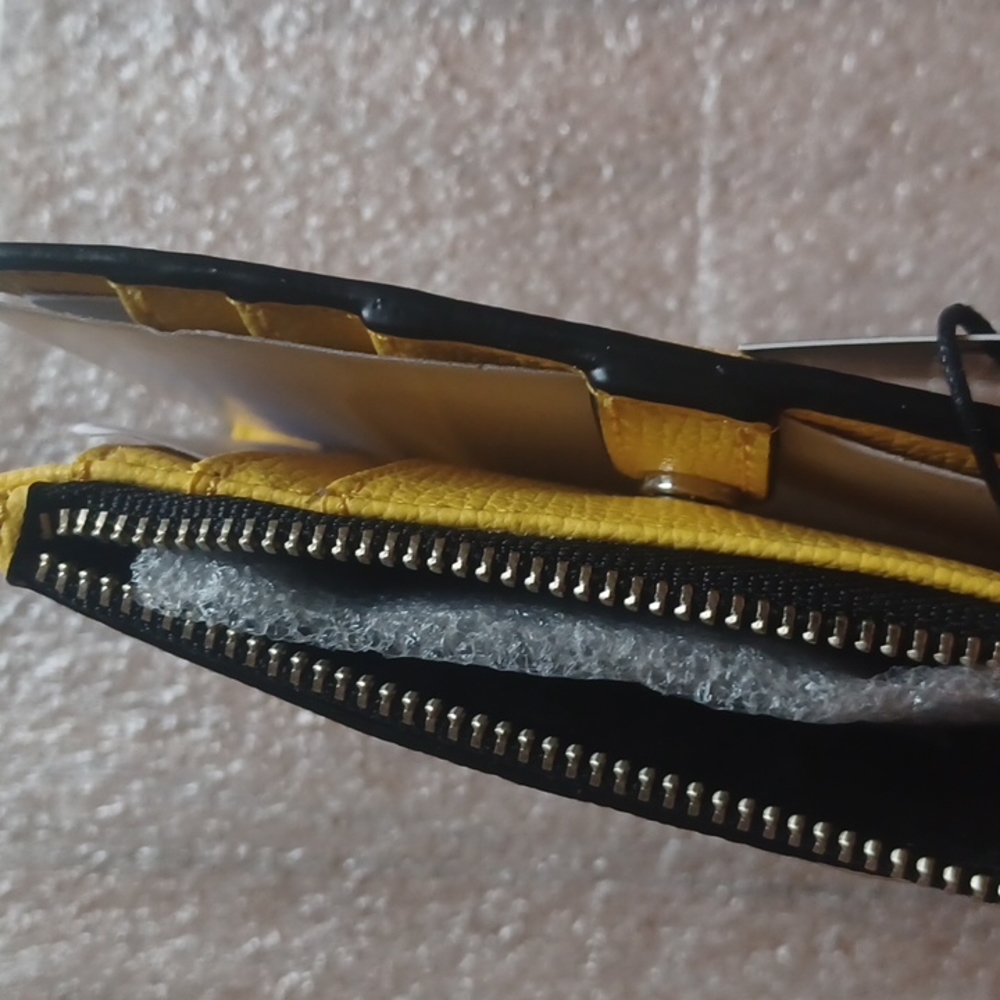 SOLD - NWT Karl Lagerfeld Adele Wallet Pouch - Yellow / Black - Picture 7 of 8